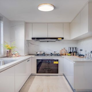 Lámpara Techo LED Madera Blanca 29.9cm