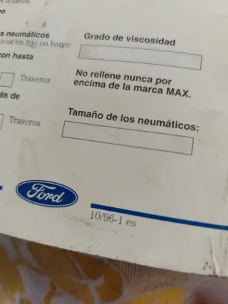 Manual del propietario del Ford Mondeo 1996