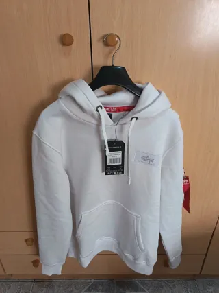 Sudadera con capucha Alpha Industries blanca