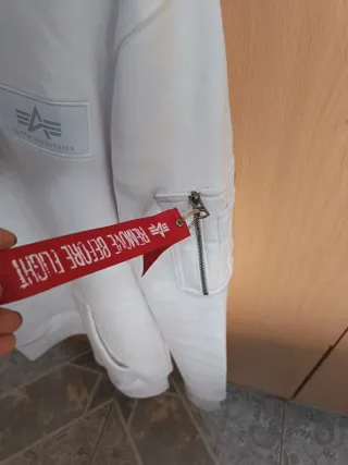 Sudadera con capucha Alpha Industries blanca