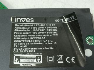 INVES LED-409FHD T2, KIT TIRAS LED, (ref,109)
