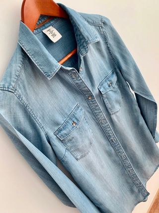 Camisa larga vaquera H&M Premium T.34 XS