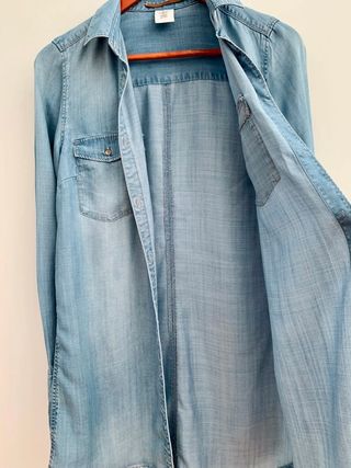 Camisa larga vaquera H&M Premium T.34 XS