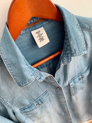 Camisa larga vaquera H&M Premium T.34 XS