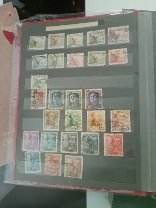 Álbum sellos antiguos España Matasellados