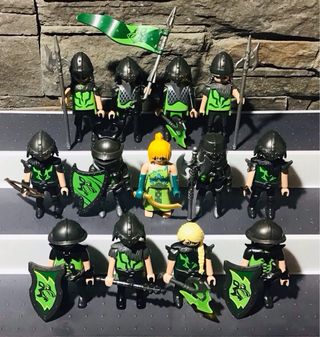 Playmobil especial knights caballeros lobo verde