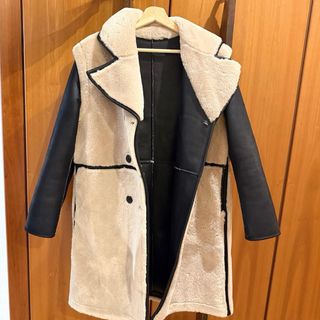 Abrigo Desigual Midi Desmontable Beige/Negro