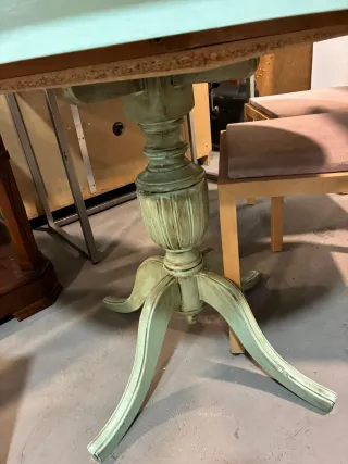 Mesa redonda extensible de madera