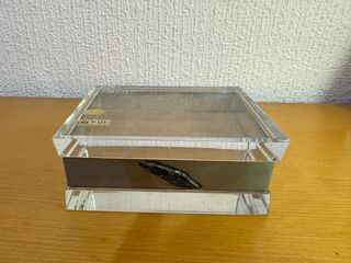 Juego tocador cristal tallado piezas plata 1a ley