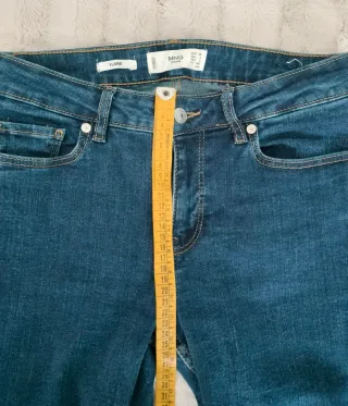 Vaqueros Flare Mango Azul