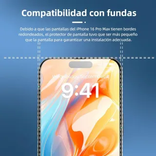 3 Protectores Pantalla iPhone 16 Pro Max 6,9"