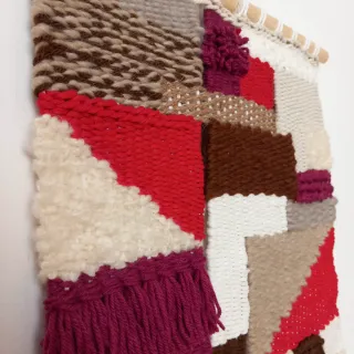 Arazzo quadrato lana tessuto a mano