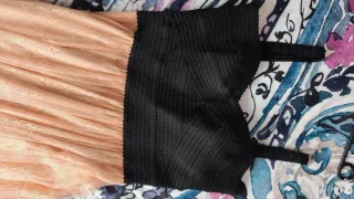 Vestido fiesta negro y salmón Talla L