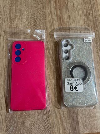 Funda Samsung A55 Glitter y Rosa