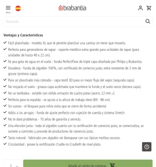 Tabla de planchar Brabantia C Denim Negro