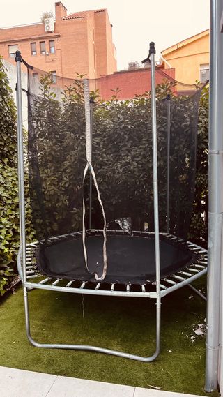 Cama elástica con red de seguridad