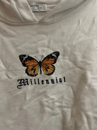 Sudadera Bershka mariposa millennial - Talla L