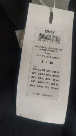 Pantalón Skinny Jean Niña Talla S Negro