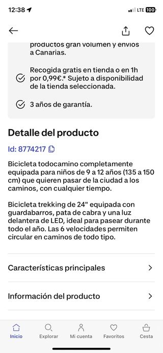 Bicicleta Riverside 24 pulgadas 9-12 años