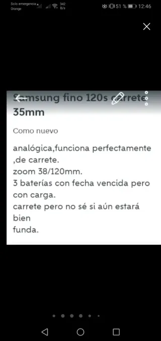 Cámara Samsung Analógica Plata