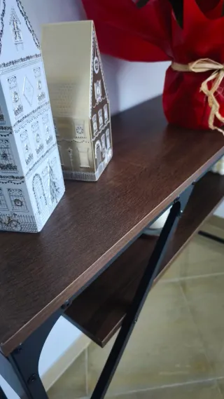 Consola de entrada marrón nogal