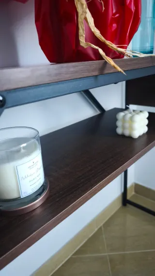 Consola de entrada marrón nogal