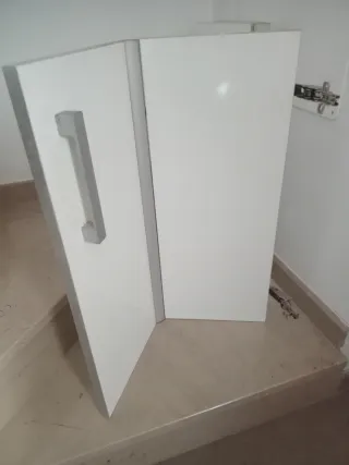 2 pares de puertas de cocina abatibles blancas