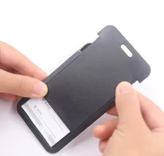 Porta Tarjetas Identificación Retráctil Negro