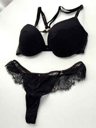 Conjunto Women'secret encaje negro 90 B