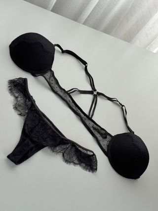 Conjunto Women'secret encaje negro 90 B