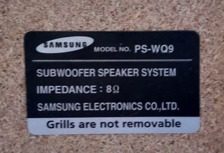 Subwoofer Samsung PS-WQ9