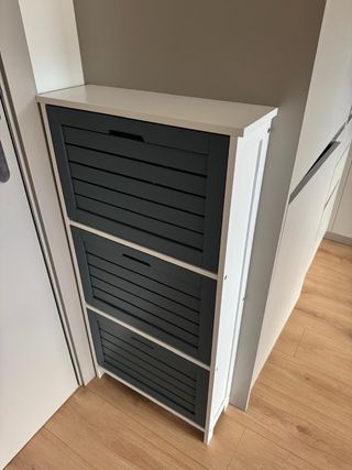 Zapatero 3 cajones gris y blanco