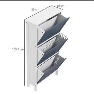 Zapatero 3 cajones gris y blanco