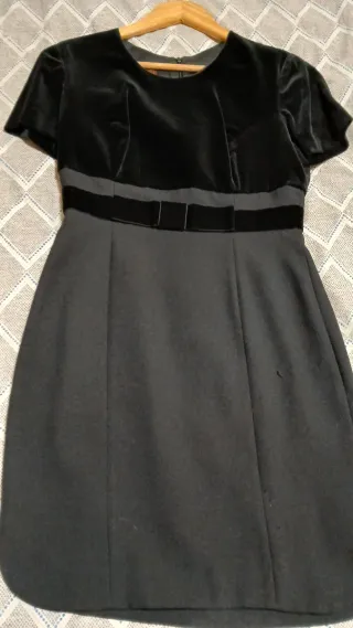 Traje Dolores Costura negro y fucsia