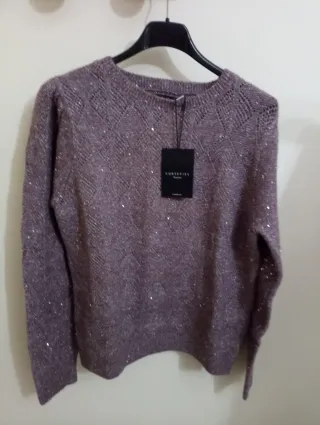 Jersey Cortefiel rosa lentejuelas