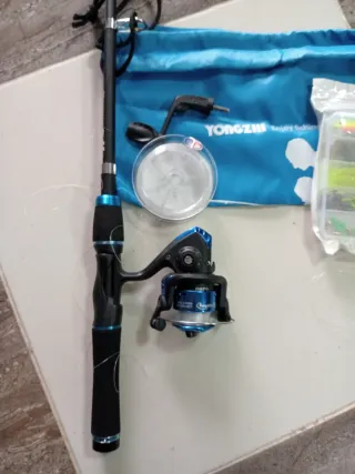 Caña de pescar y carrete