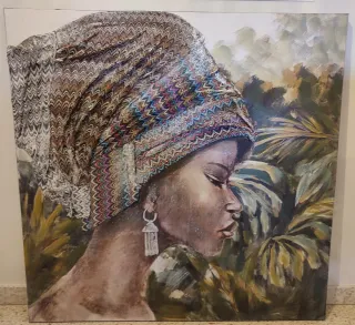 Cuadro Africana 1x1m