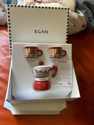 Set Caffettiera e Tazzine Ceramica Egan