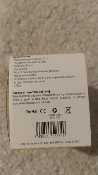 Reloj ohla! Negro y Amarillo Nuevo