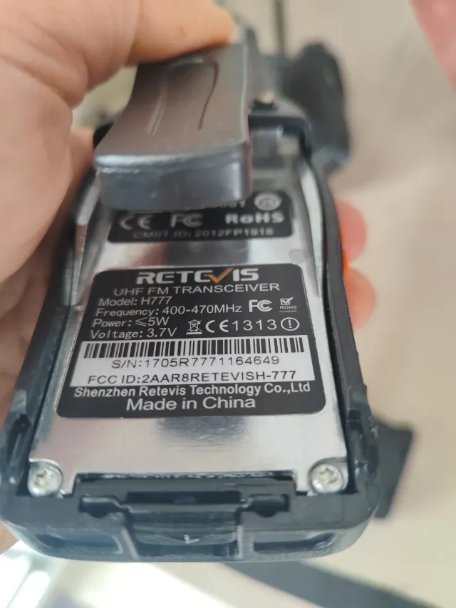Walkie Talkie retevis modelo H7777