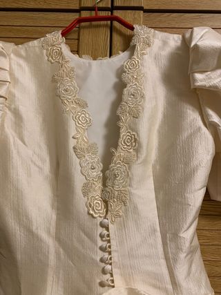 Vestido novia seda salvaje vintage de Raimon Bundó