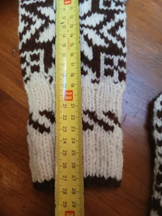 Guantes de lana mujer beige y marrón