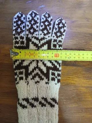 Guantes de lana mujer beige y marrón