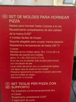 Set 4 Moldes Pizza Zenker Antiadherente