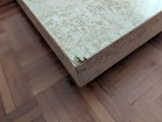 Mesa centro cristal y mármol travertino beige