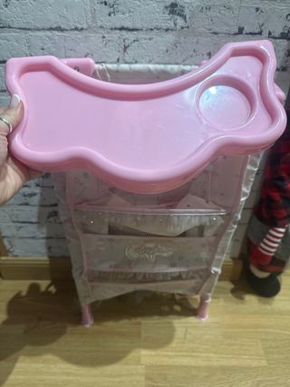 Cuna cambiador para muñecas rosa