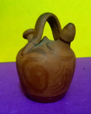 SOUVENIR ARTESANAL: "BOTIJO BARRO VINTAGE. AÑOS 70