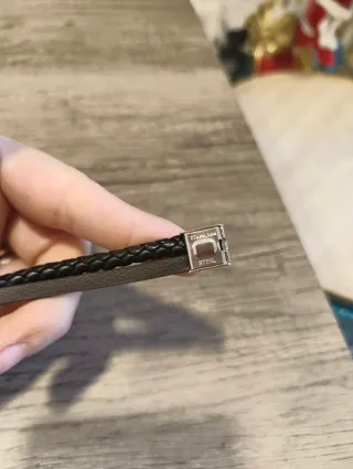 Bracciale Uomo Acciaio Ecopelle Nera