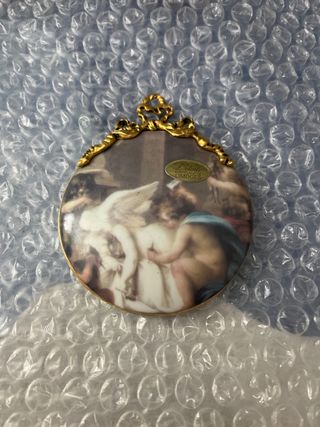 Medaglione Limoges Porcellana Oro Multicolore