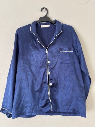 Blusón de pijama azul